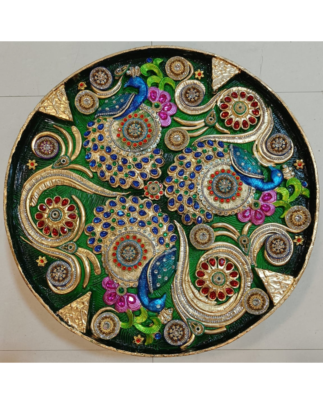 Riddhi Siddhi Art Creations - Rustic Round Mandap Chowki